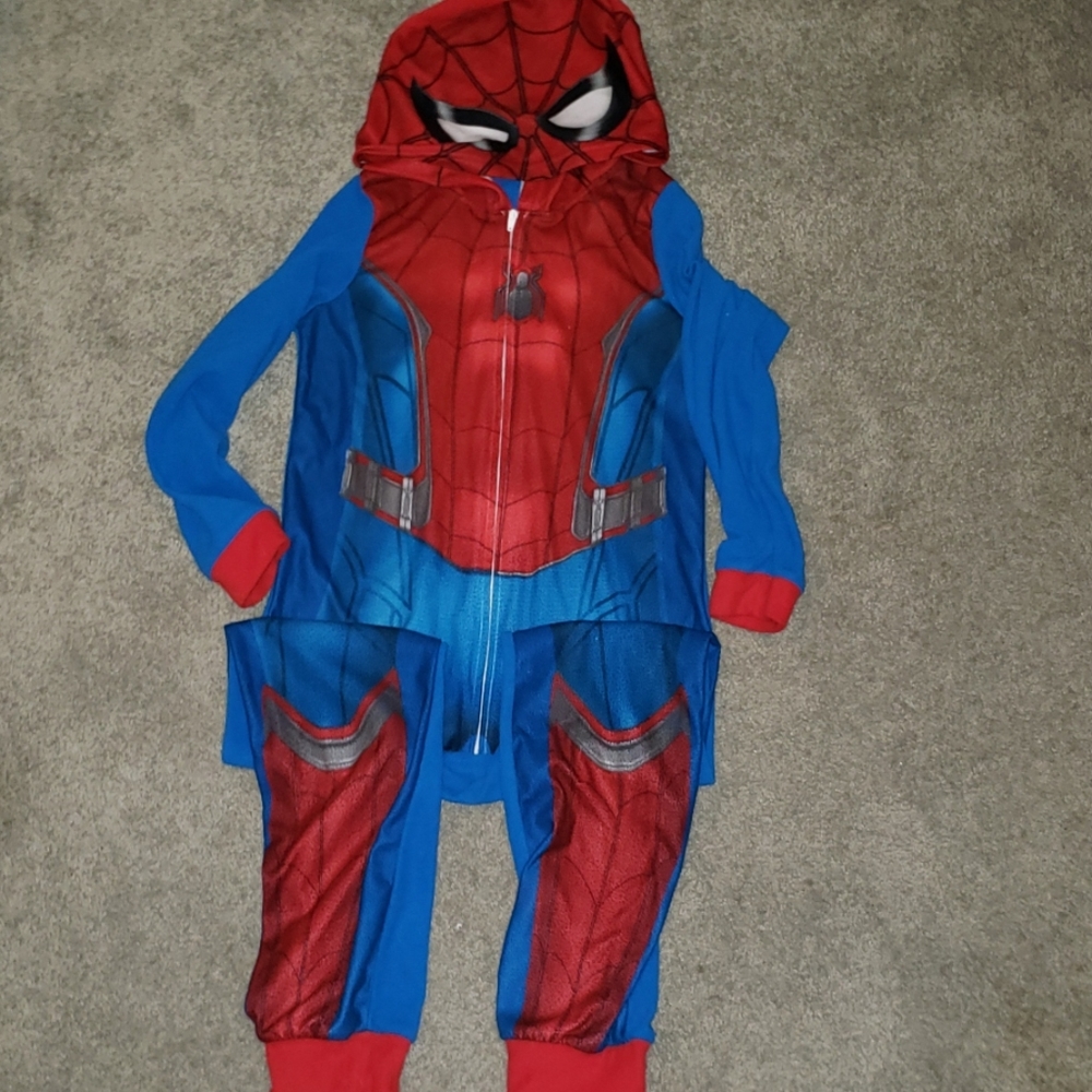 Spiderman ziup hooded onesie pjs